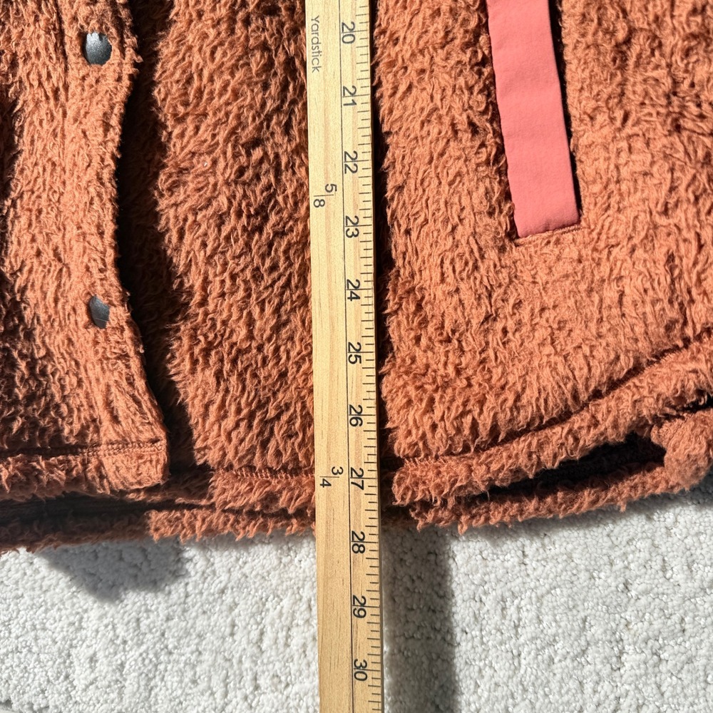Outerknown Skyline Fleece Shirt Jacket Women M Rust Orange Shacket Excellent - Picture 9 of 10